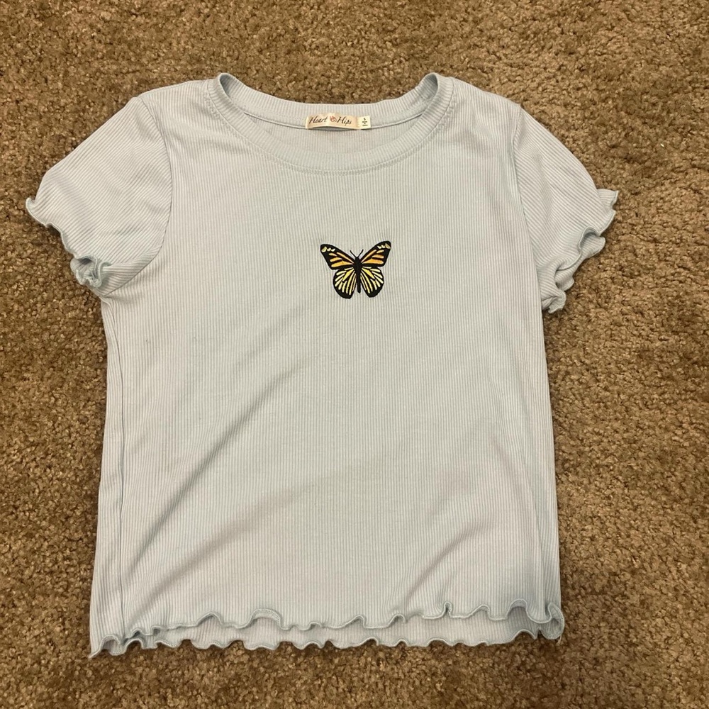 small butterfly crop top